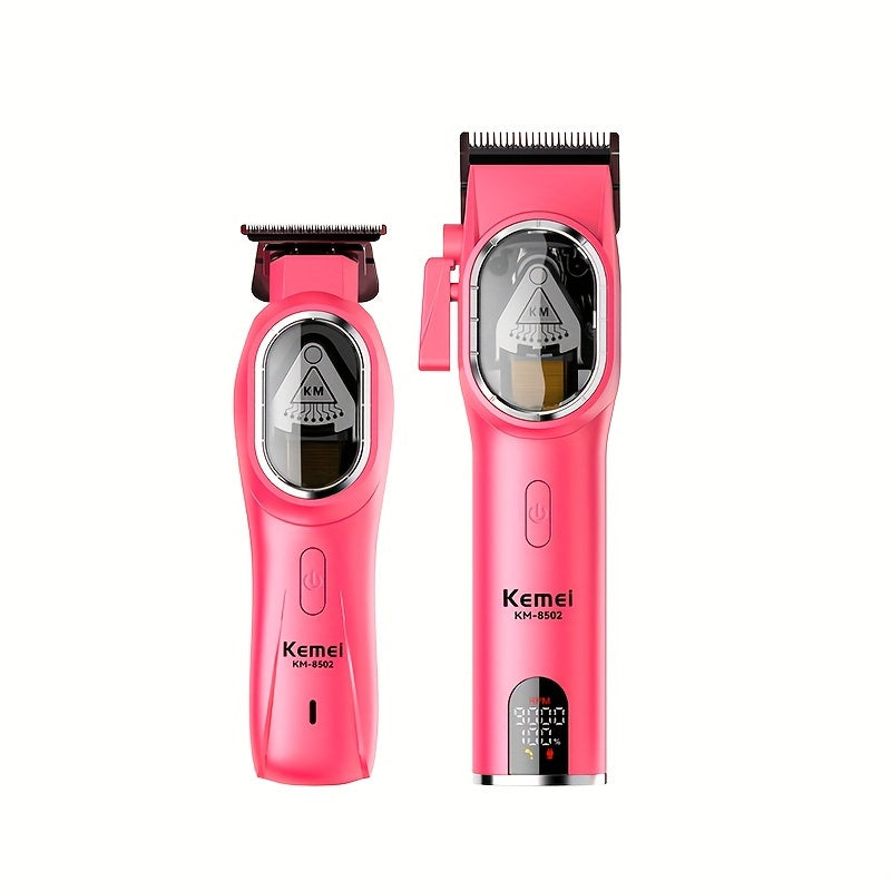Профессиональный набор для стрижки волос Kemei Km-8502: перезаряжаемый через USB, прозрачный магнитный плавающий мотор, многоуровневая регулировка, лезвие DLC, долговечная литиевая батарея, мощный электропривод