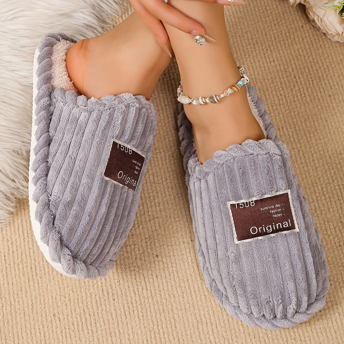 Unisex Non-Slip Indoor Slippers for Men and Women Autumn Winter Comfort