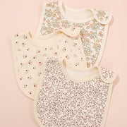 Set de 3 baberos impermeables para niños para niños y niñas, con cierre de presión suave, baberos para alimentar