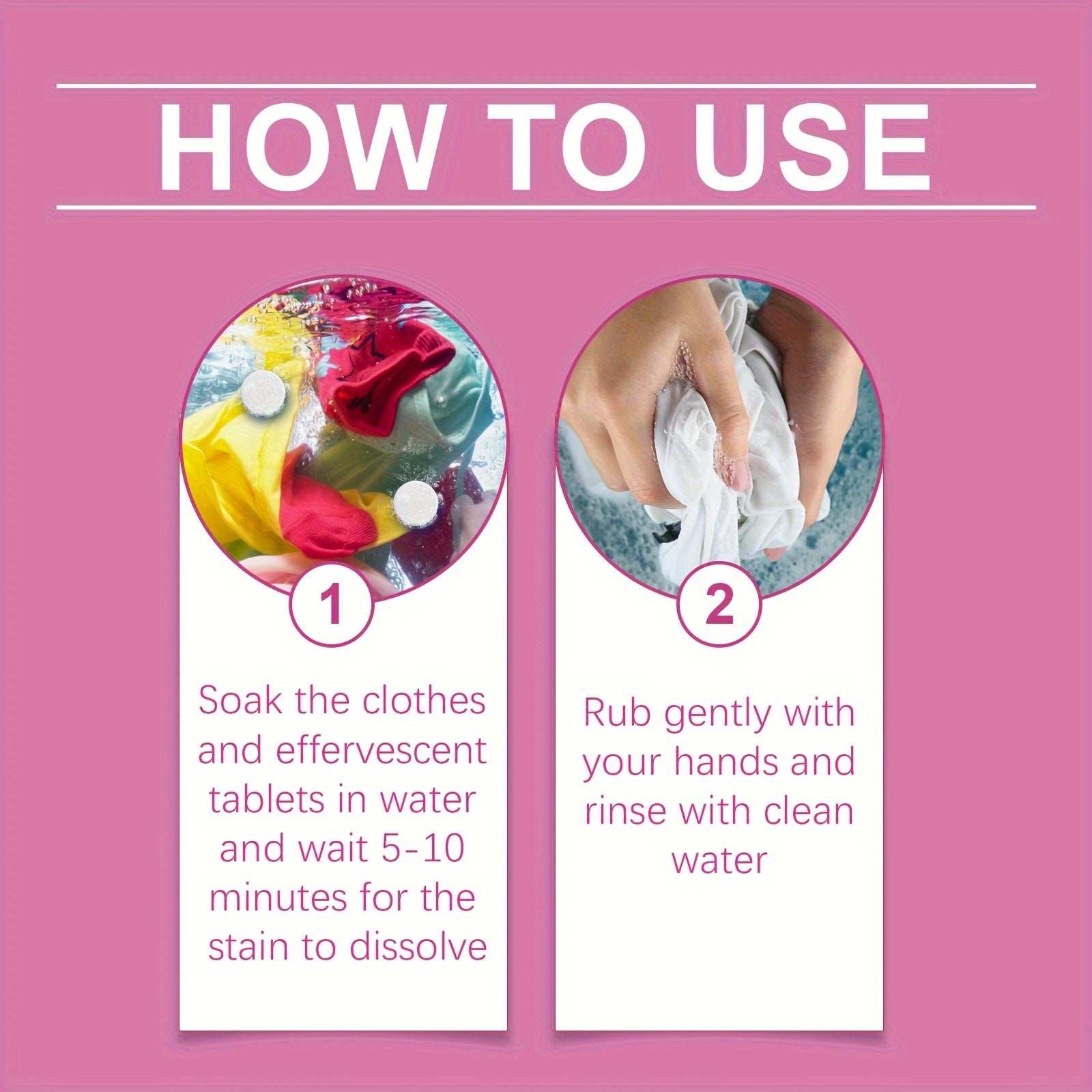 Effervescent Stain Remover Tablets for Clothes Cleaning and Stain Removal