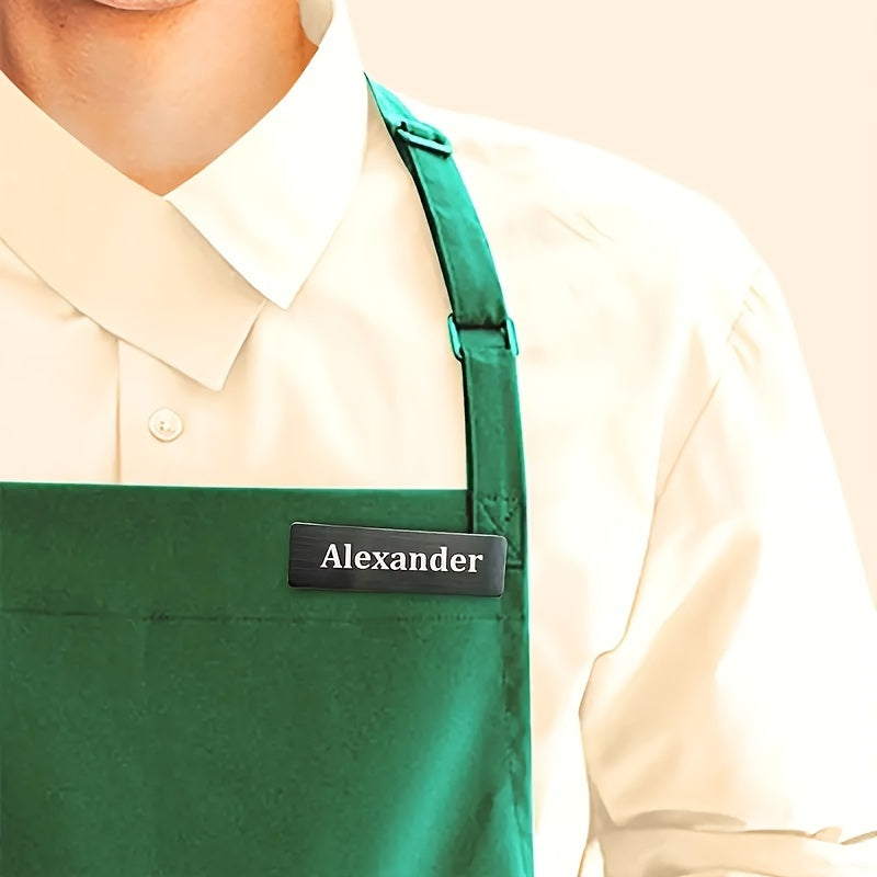 Square Stainless Steel Brooch Pin with Custom Engraving for Office and Daily Wear