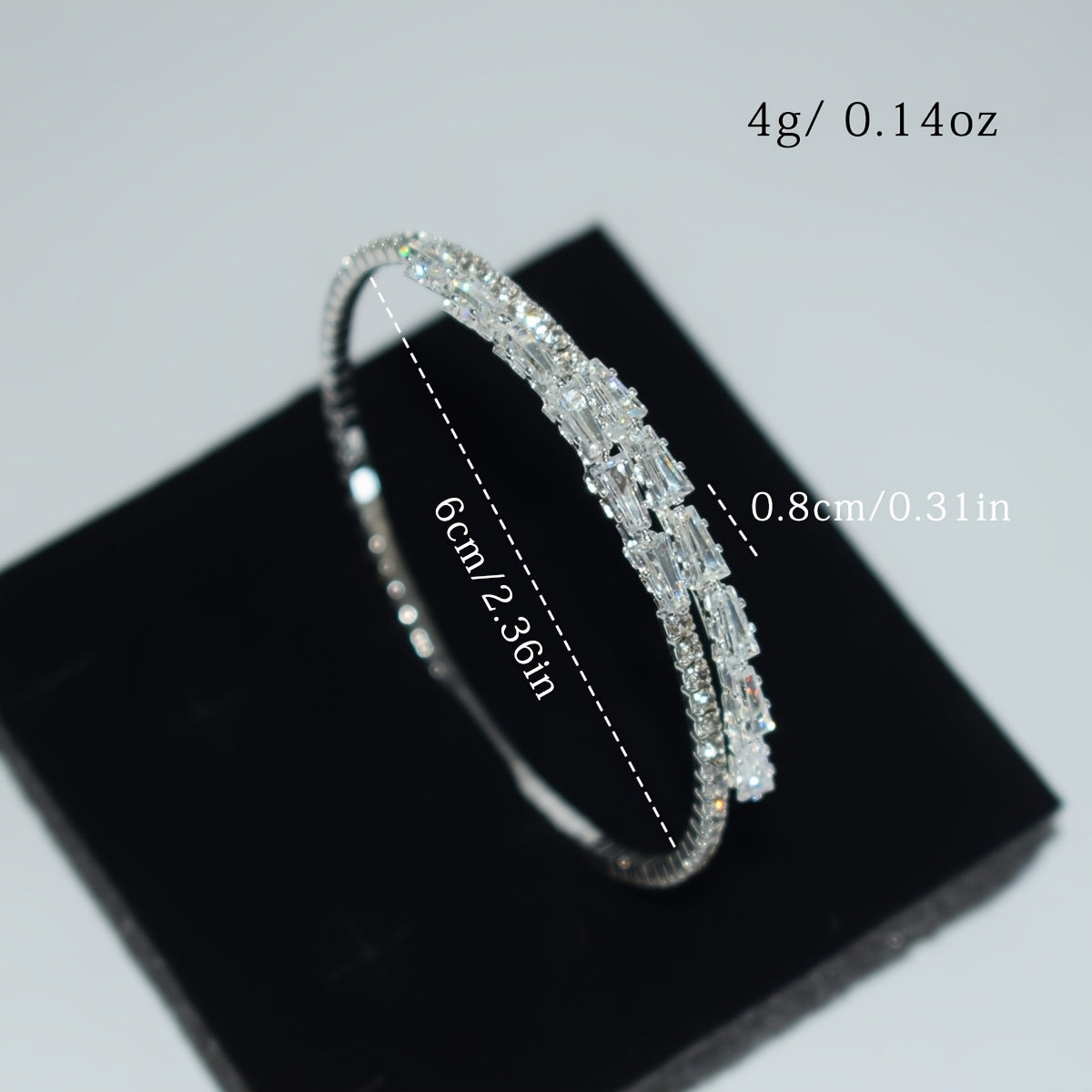 Silvery-Plated Cubic Zirconia Bracelet for Weddings and Daily Glam