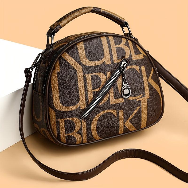 Bolso bandolera para mujer con compartimentos de doble cremallera, material sintético resistente al agua, ligero