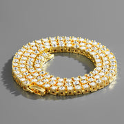 Hip Hop Tennis Chain for Men Gold Silver Durable Jewelry Accessory