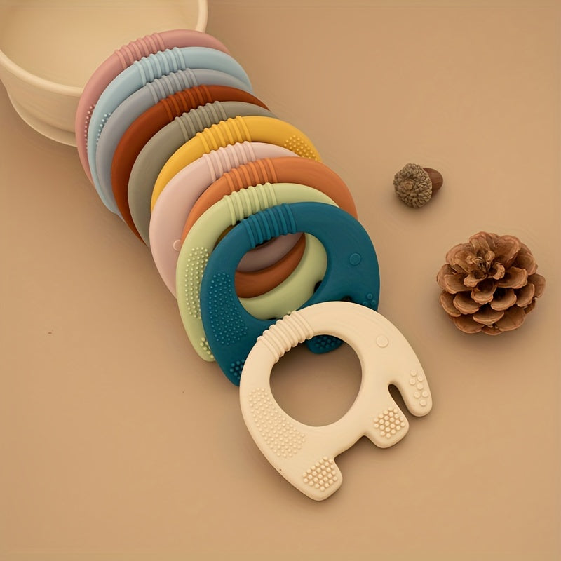 Silicone Teether for Kids in Vibrant Elephant Design Non-Toxic Easy to Hold Multiple Colors