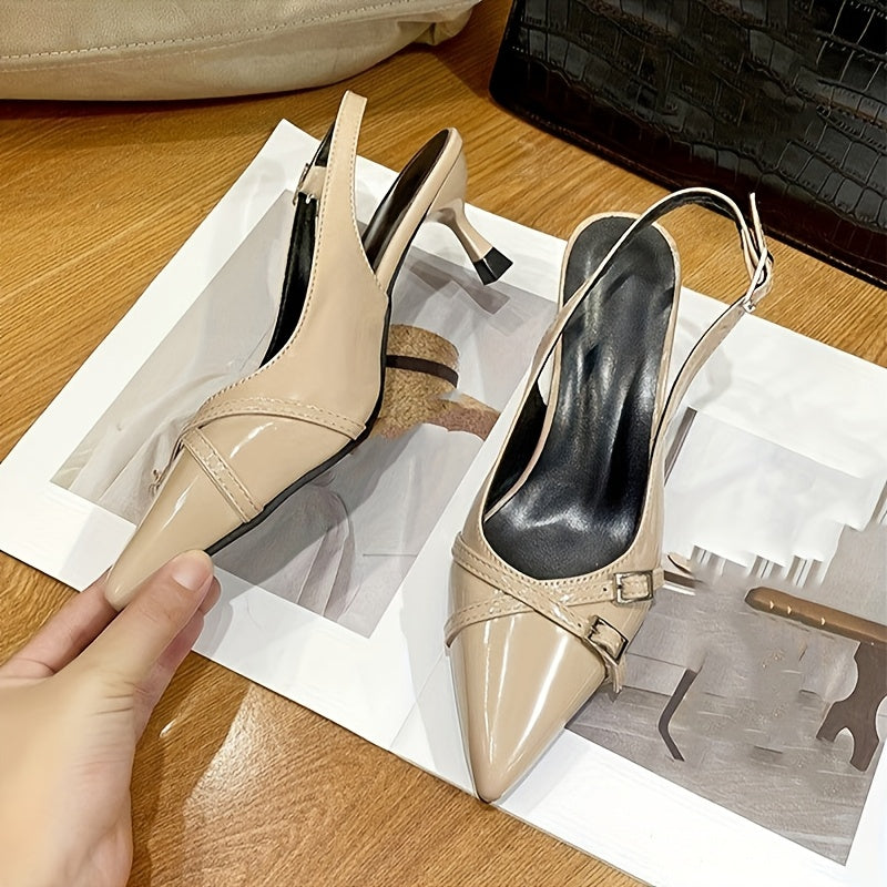 Women's High Heel Sandals Elegant Stiletto Pointed Toe Buckle Strappy Summer