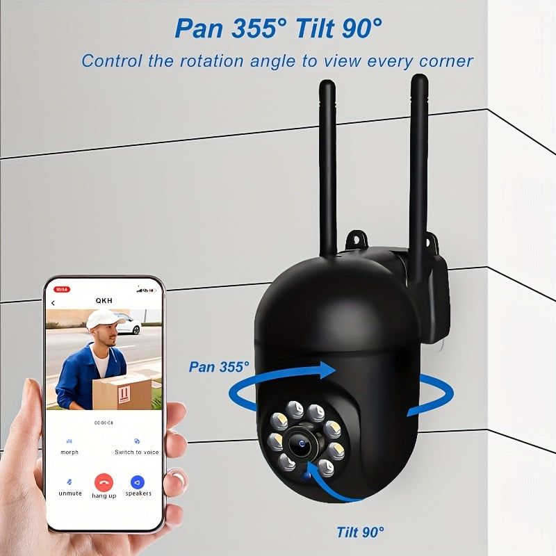 1440P FHD Внутренняя и наружная охранная камера с цветным ночным видением и двусторонним звуком