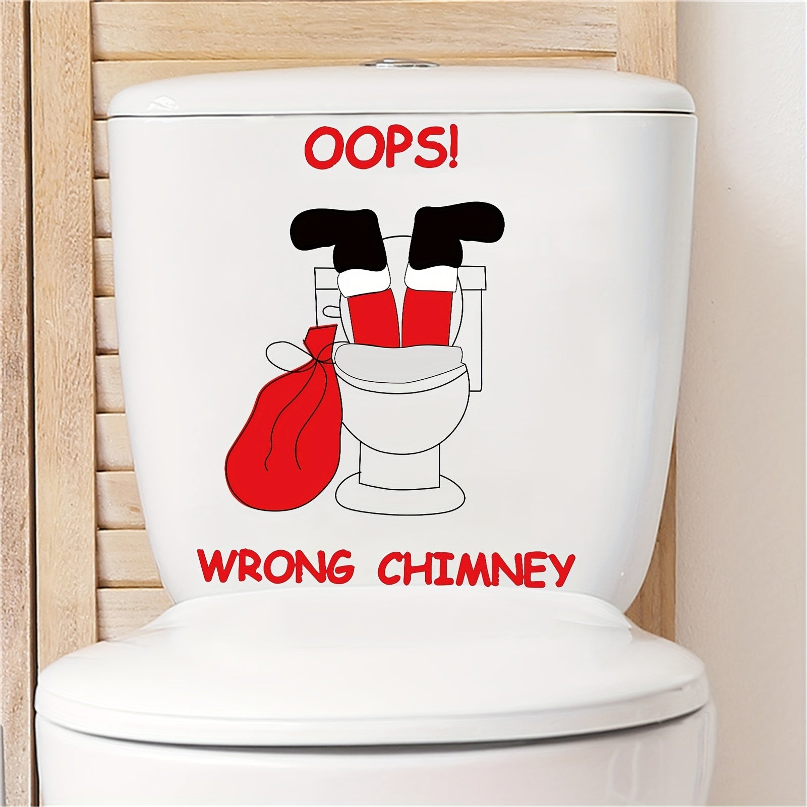 Adhesivo decorativo para tapa de inodoro de Santa festivo, de PVC autoadhesivo para superficies plásticas brillantes