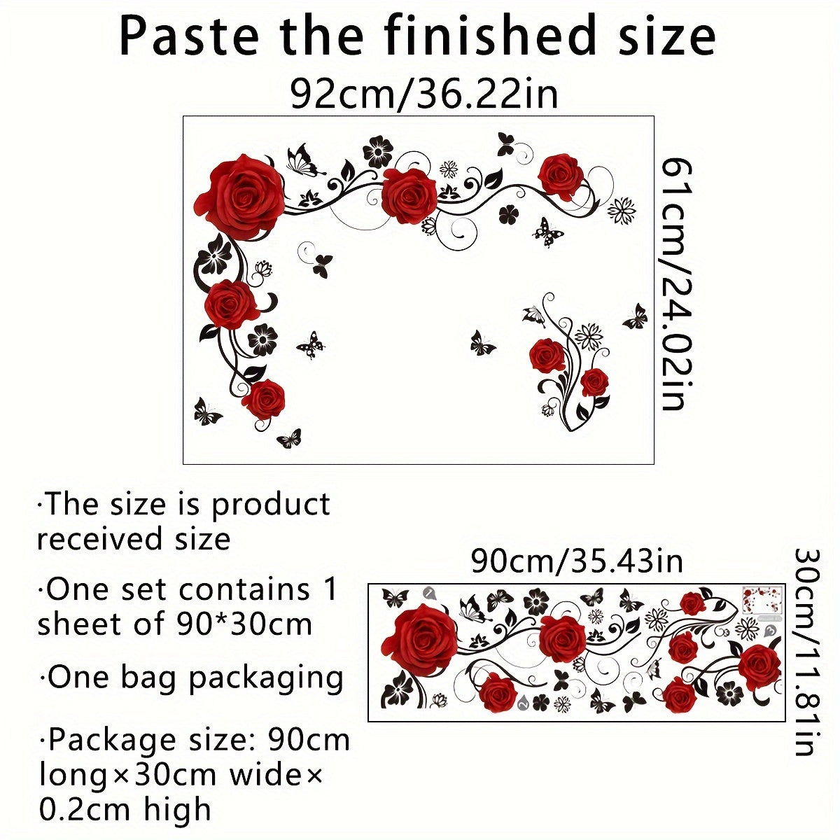 Qushqo‘ng‘ir gul devorli stiker, qayta ishlatiladigan, o‘z-o‘zi yopishadigan, yashash xonasi va yotoq xonasi uchun dekor