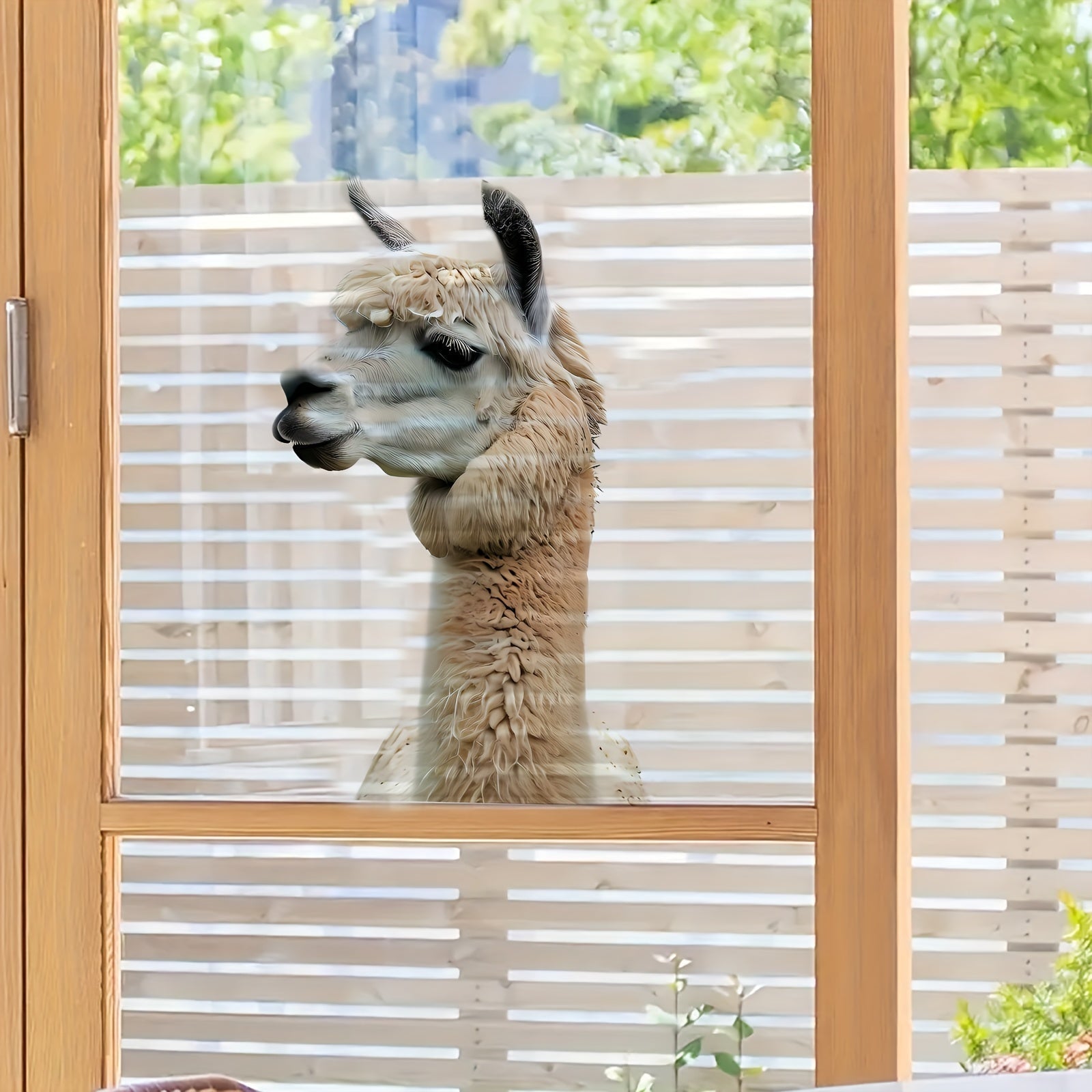 Alpaka hayvonlari oynasi uchun mat PVC qayta ishlatiladigan stiker, eshiklar, devorlar uchun dekor