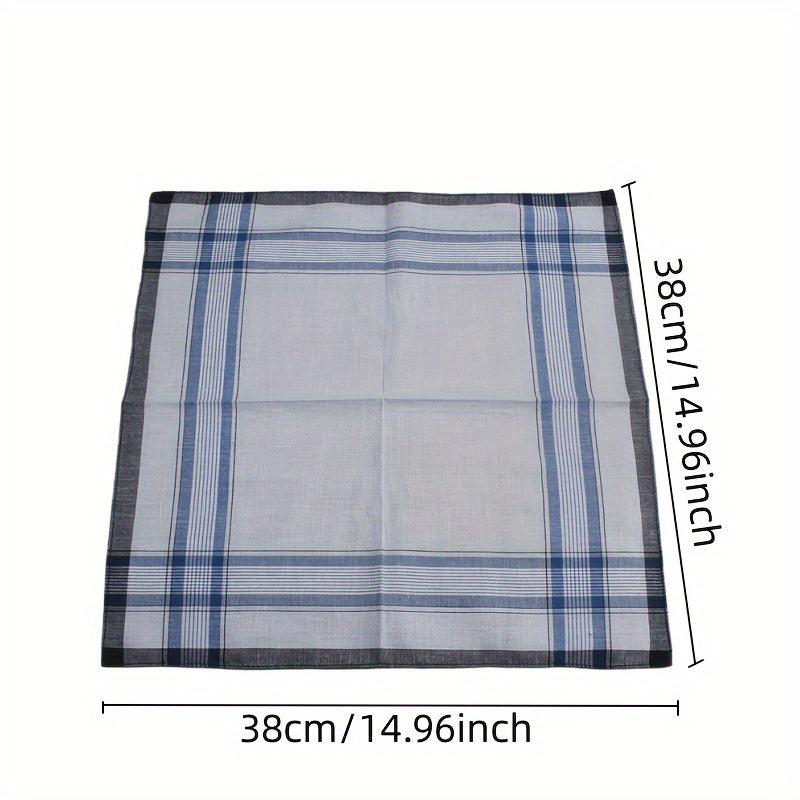 Set of 5 Cotton Handkerchiefs with Striped Yarn-Dyed Knitted Design