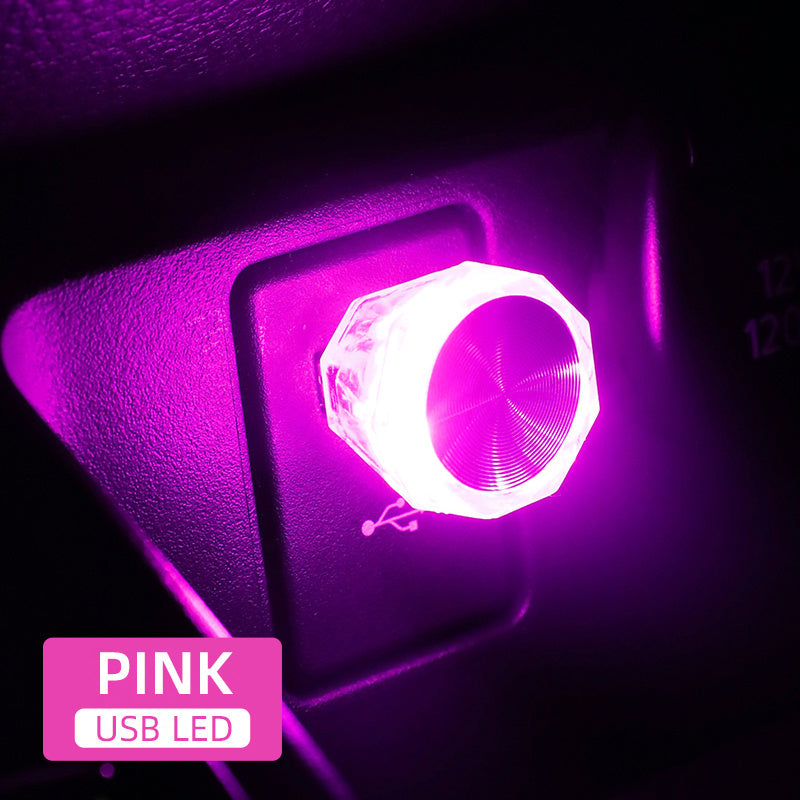 Luz de ambiente LED para coche USB, lámpara de estado de ánimo para interiores, lámpara decorativa portátil, súper brillante