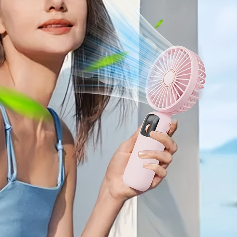 Mini Handheld Fan with LED Display, Rechargeable USB, 1200mAh, 100 Speeds