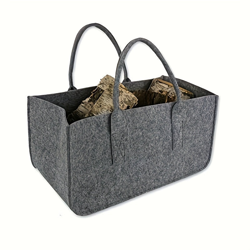 Extra-Large Firewood Carrier Bag with Dual Handles, Durable Felt, Portable