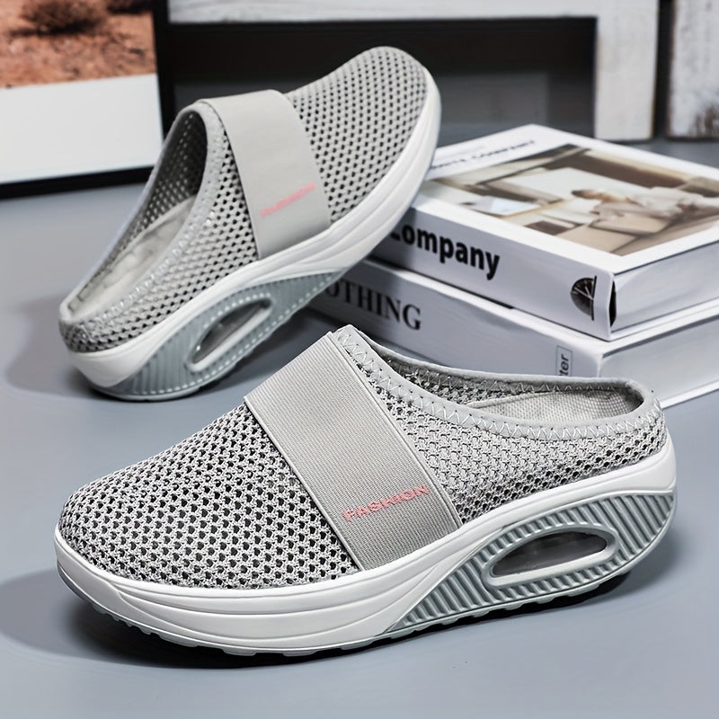 Women's Breathable Mesh Slip-On Platform Sneakers Casual All-Season Shoes
