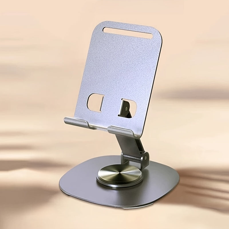 Soporte de teléfono de metal con diseño plegable de rotación de 360° ajustable para teléfonos y tablets