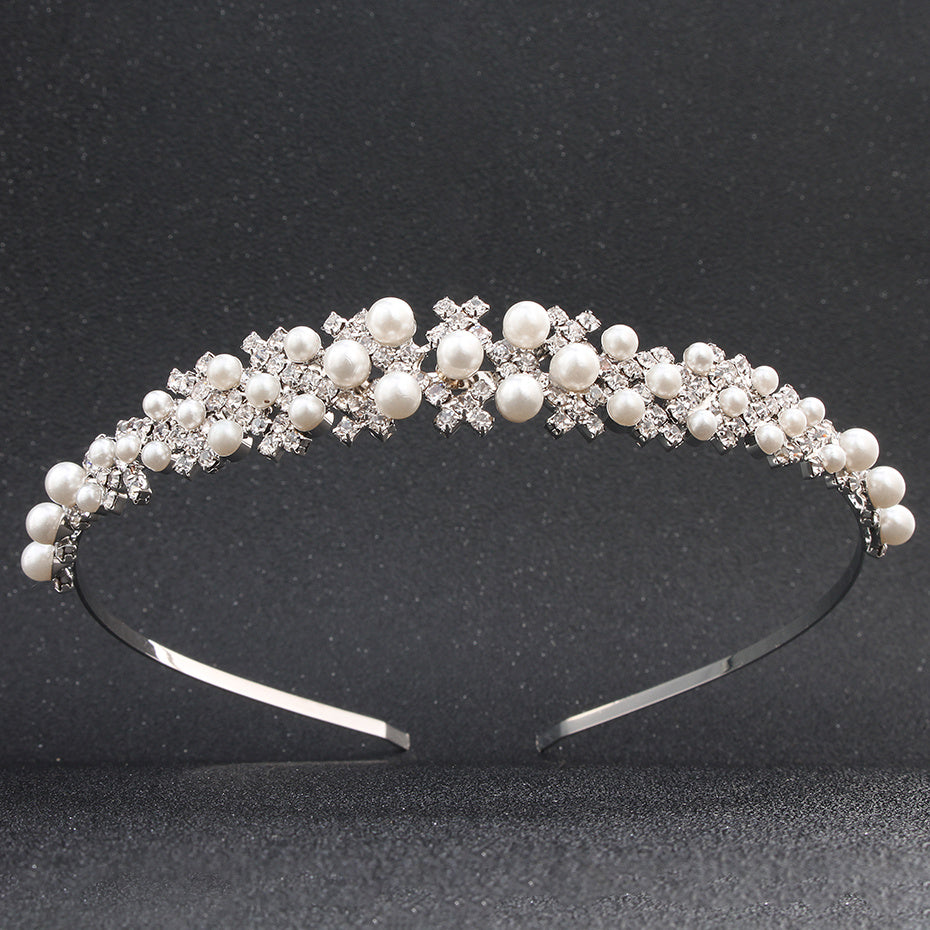 Faux Pearl and Rhinestone Hairband for Weddings Parties and Cosplay