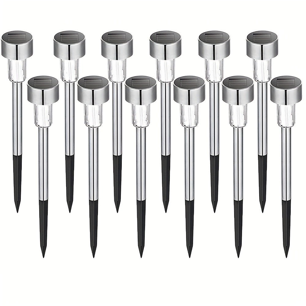 Solar Outdoor Solar Lights Path Garden Lawn Driveway Deck Yard Waterproof Stainless Steel 8 10 12 Pack