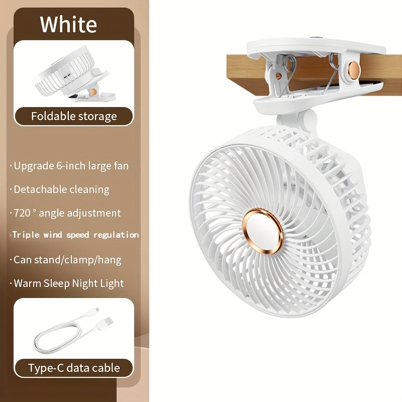 Portable USB Fan for Dorm Home Office Camping with Data Cable