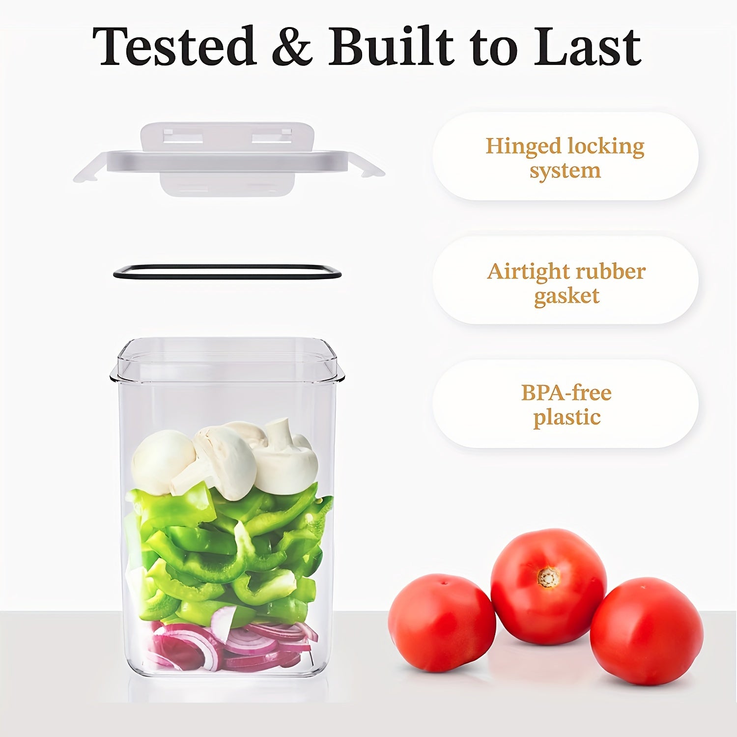 Paquete de 12/24 recipientes herméticos para almacenamiento de alimentos, canastas de plástico libres de BPA con tapas