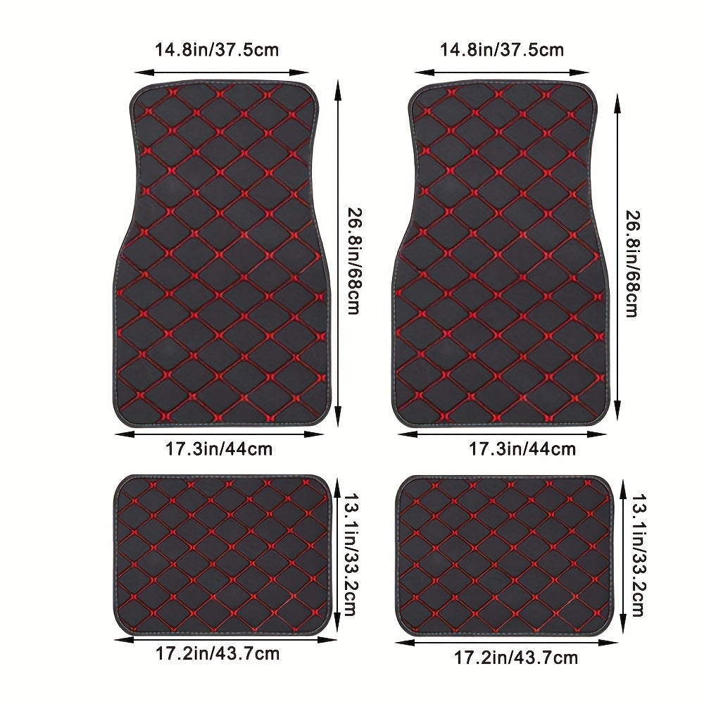 Universal Waterproof Car Floor Mats Set Front and Rear Auto Rugs