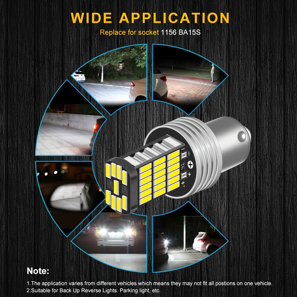 2 шт. 1156 P21W LED задние фонари для автомобиля, белый 6000K, 1200 люмен