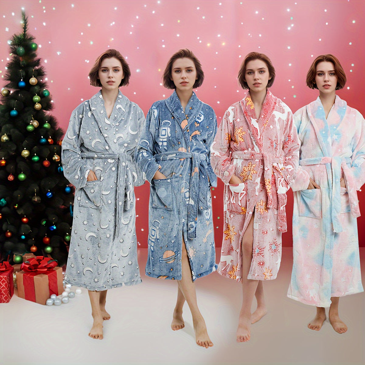 Yumshoq multfilm bosma hammom kiyimi - qulay, mashinada yuvish mumkin, dush va uxlash uchun.