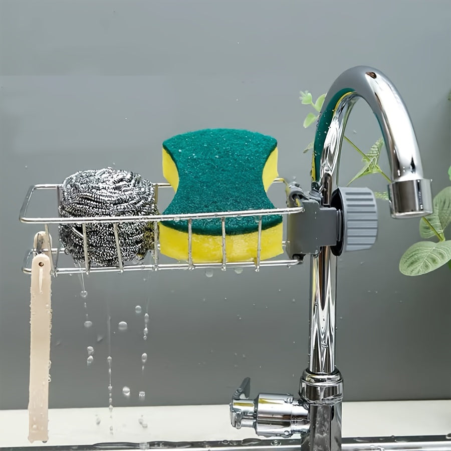 Organizador de fregadero de cocina de acero inoxidable para almacenamiento de esponja y jabón