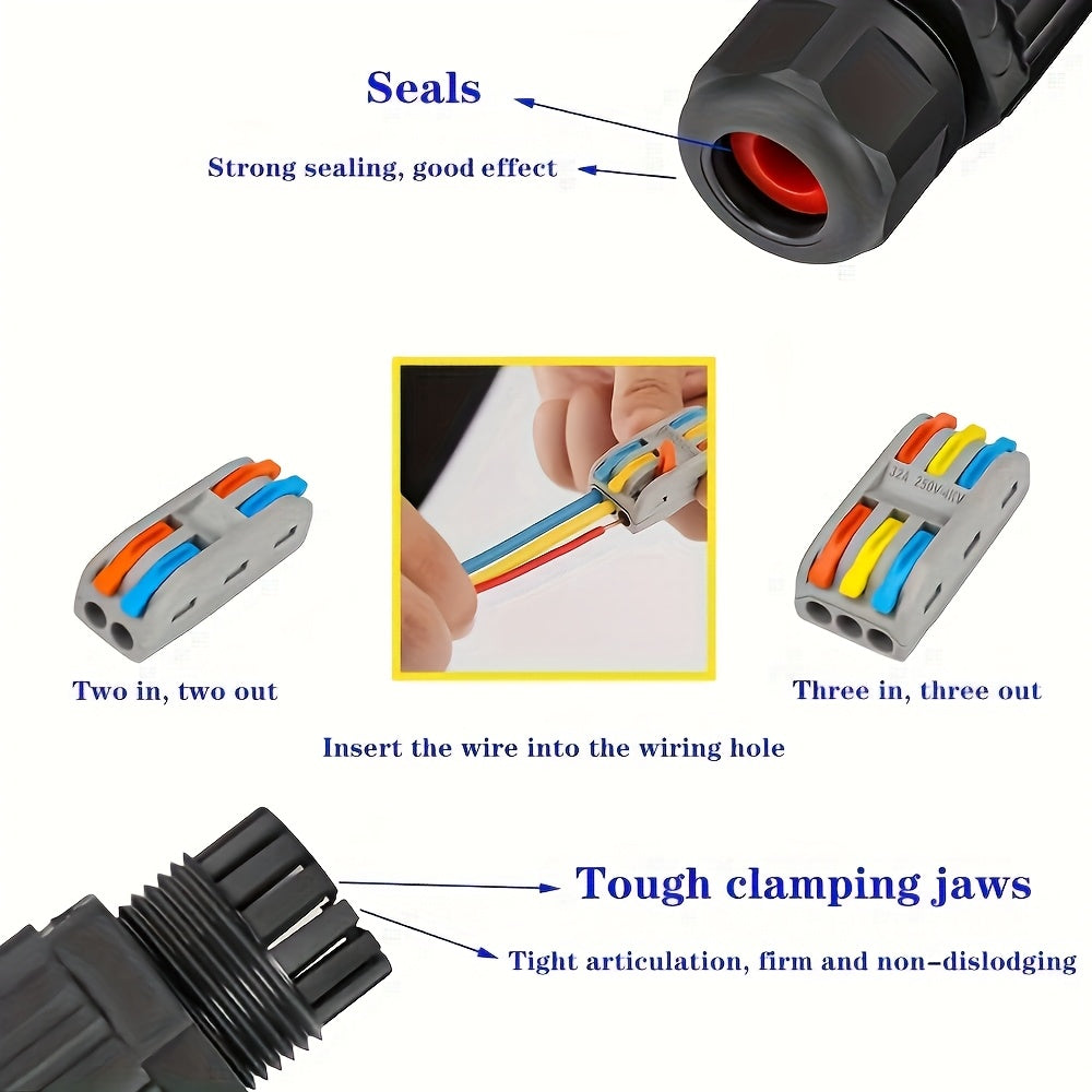 Cable Connector Quick Connection Terminal, 5.08cm, Outdoor LED Light, No Welding