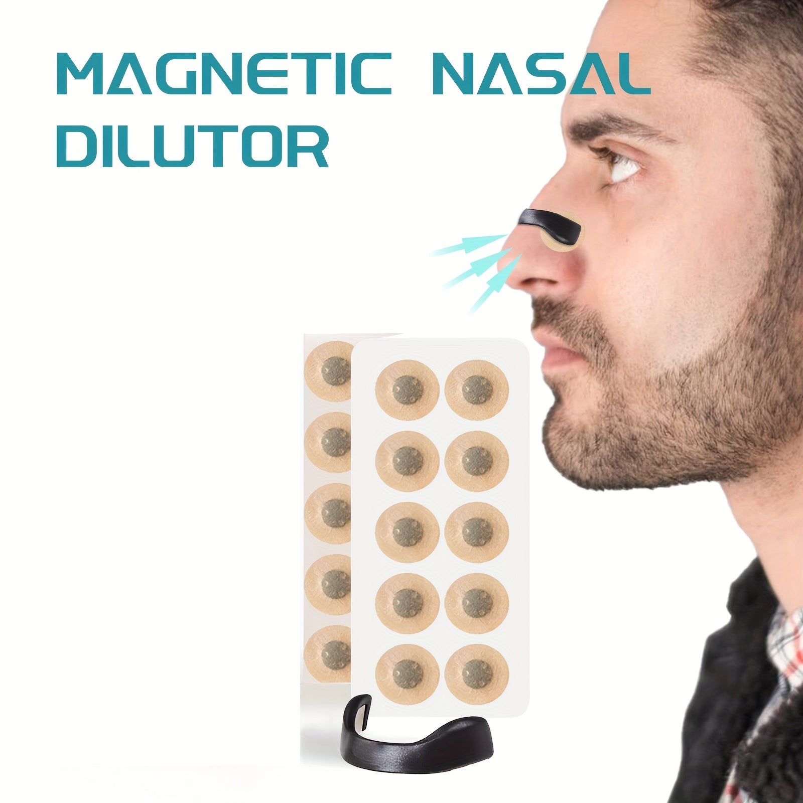 Nasal Breathing Expansion Kit with 4 Nose Clips Magnetic Picker and 30 Magnetic Stickers for Comfortable Fit