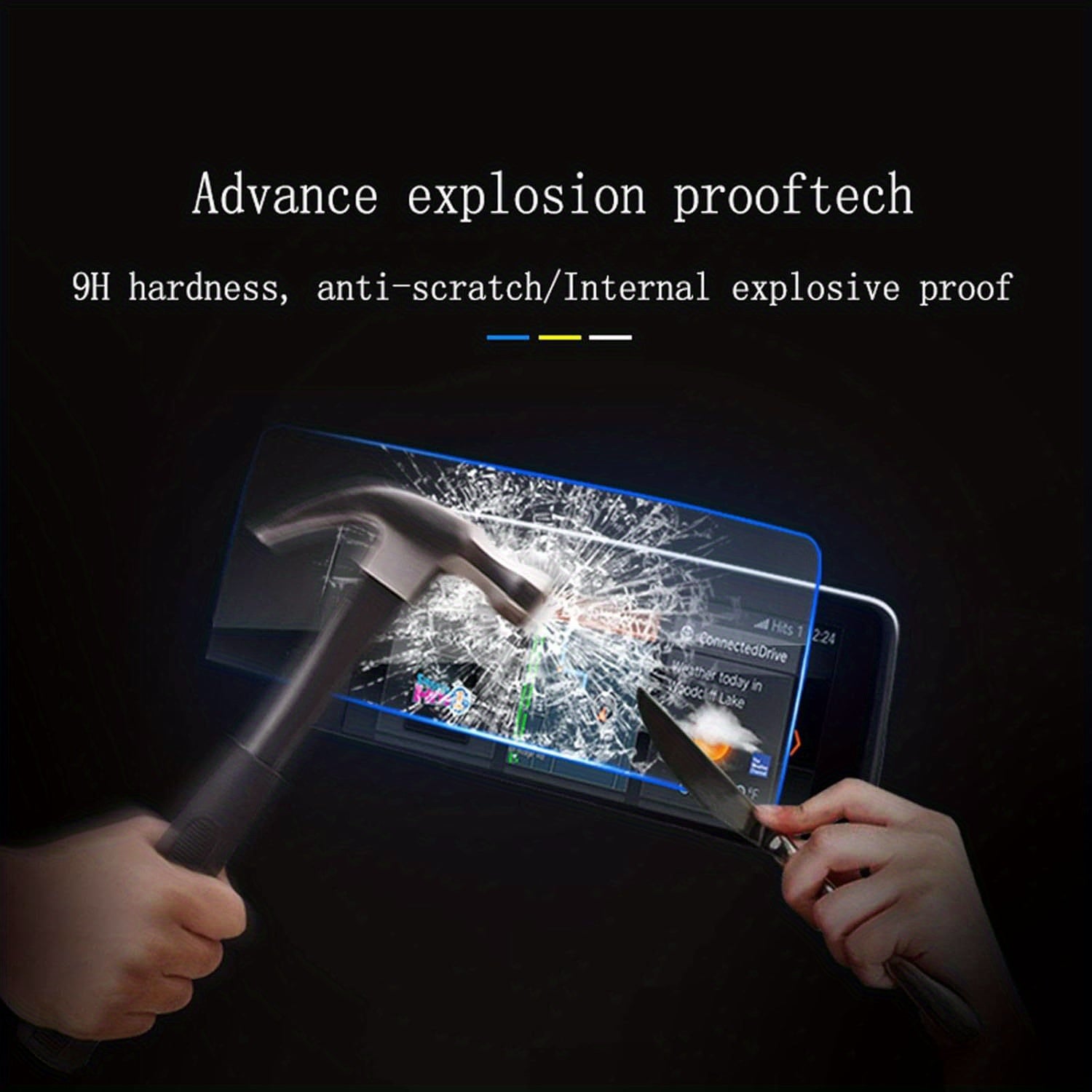 Car GPS Navigation Screen Protector Tempered Glass for LCD Screen 2021-2023