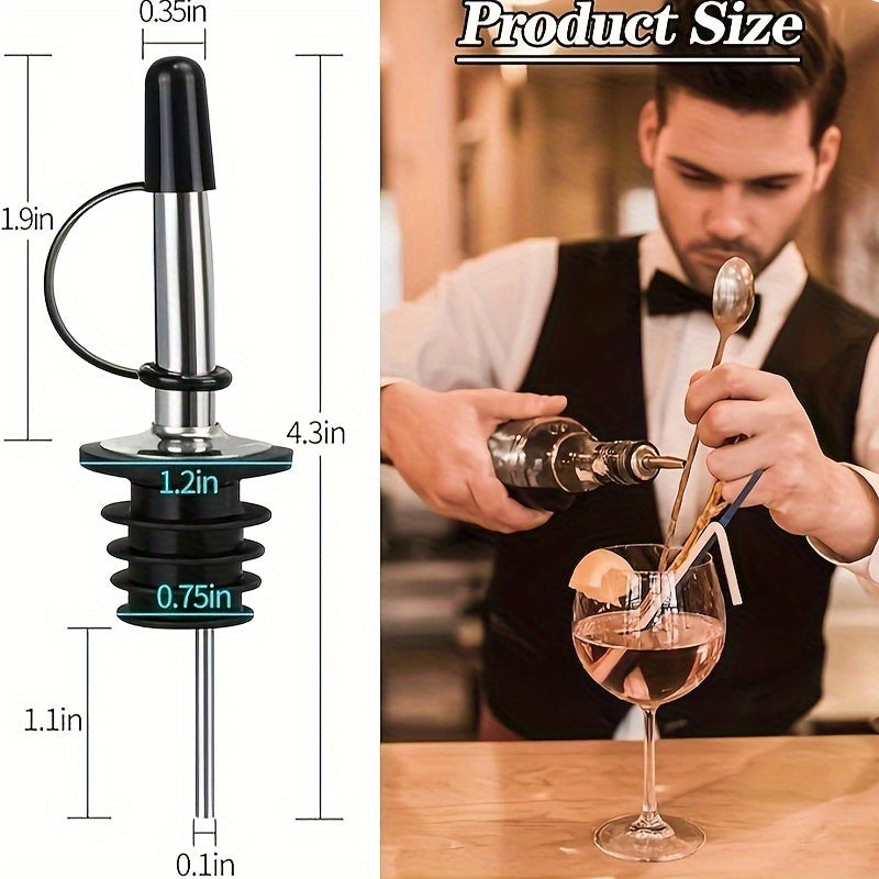 Set of 4 6 8 12 24 Bar Pourer Spouts with Dust Cover for Liquor Oil