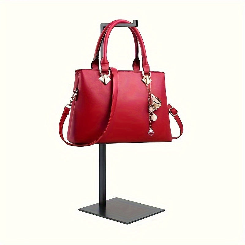 Soporte ajustable para exhibición de bolsos en acero inoxidable, soporte para bolsos para comercio minorista o hogar