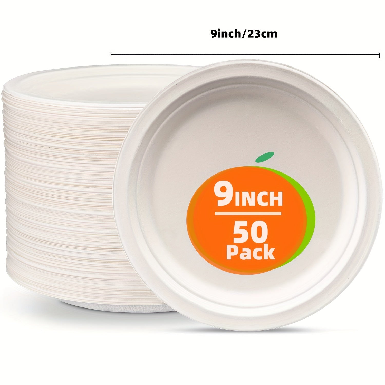 Bir martalik qog'oz plitalar 10 9 7 dyuym, 50 ta, 100 ta, partiyalar va pikniklar uchun paket