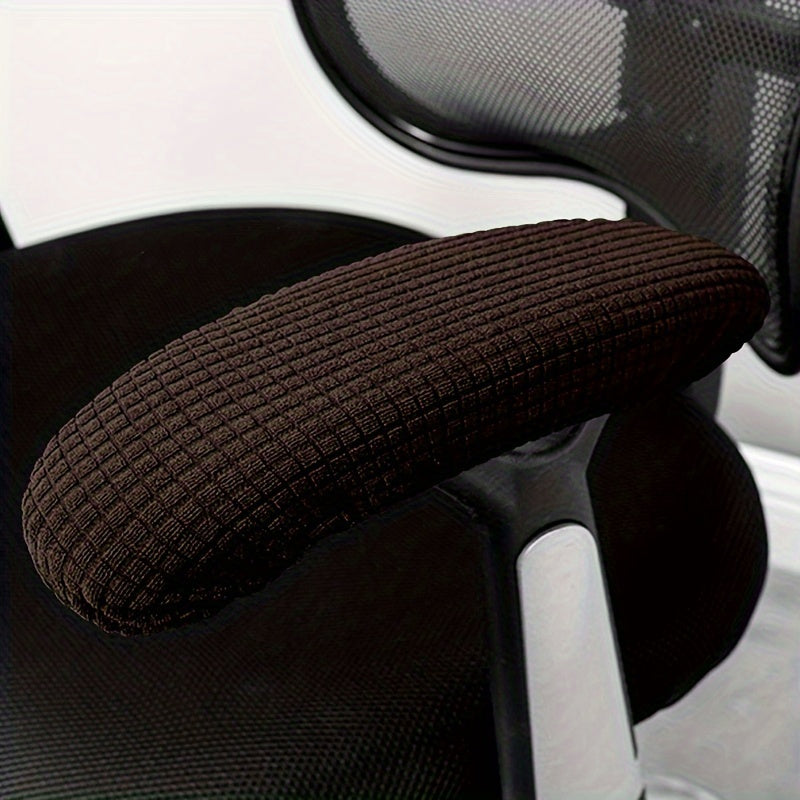 2pc Stretchable Fleece Armrest Covers for Gaming and Office Chairs Beige and Colors