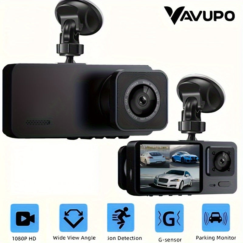 Triple 1080P Dash Cam for Car Front Inside Infrared Night Vision