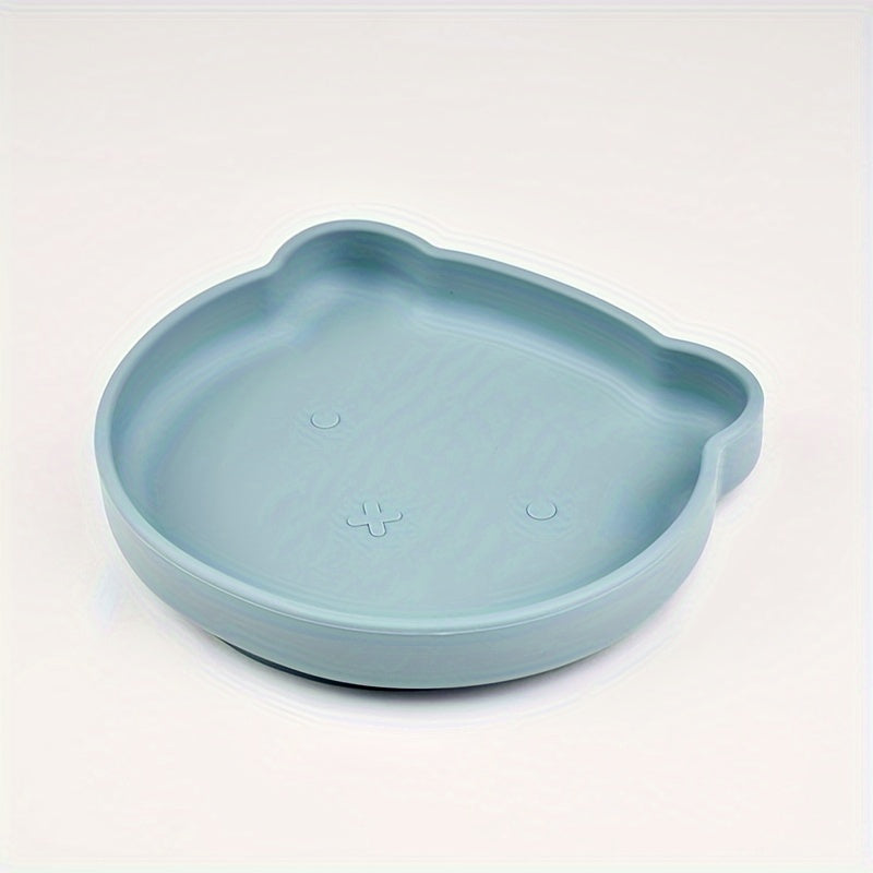 Plato de silicona para niños con secciones divididas y ventosa, libre de BPA, de grado alimenticio, duradero, fácil de limpiar
