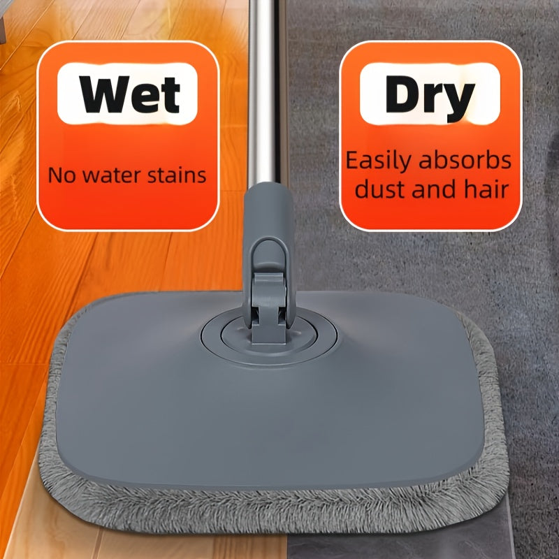 Uy va tashqarida tozalash uchun 360° aylanuvchi tizimli kvadrat mop va kova to'plami