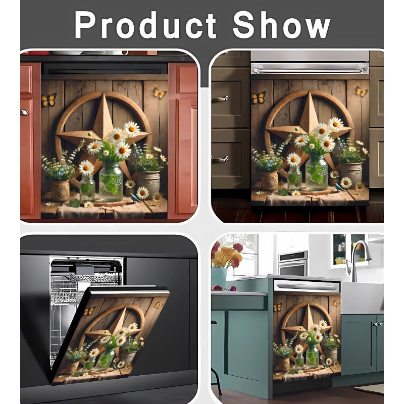 Brushed Stainless Steel Oshxona Dekor Magneti Vintage Gül va Hayvon Dizayni bilan