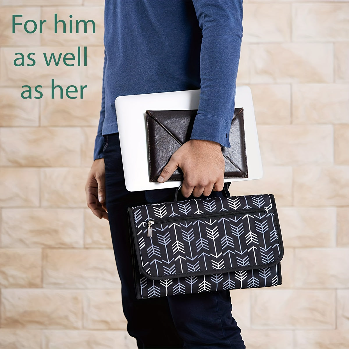 Portable Diaper Changing Pad with Grey Arrows Design for Babies