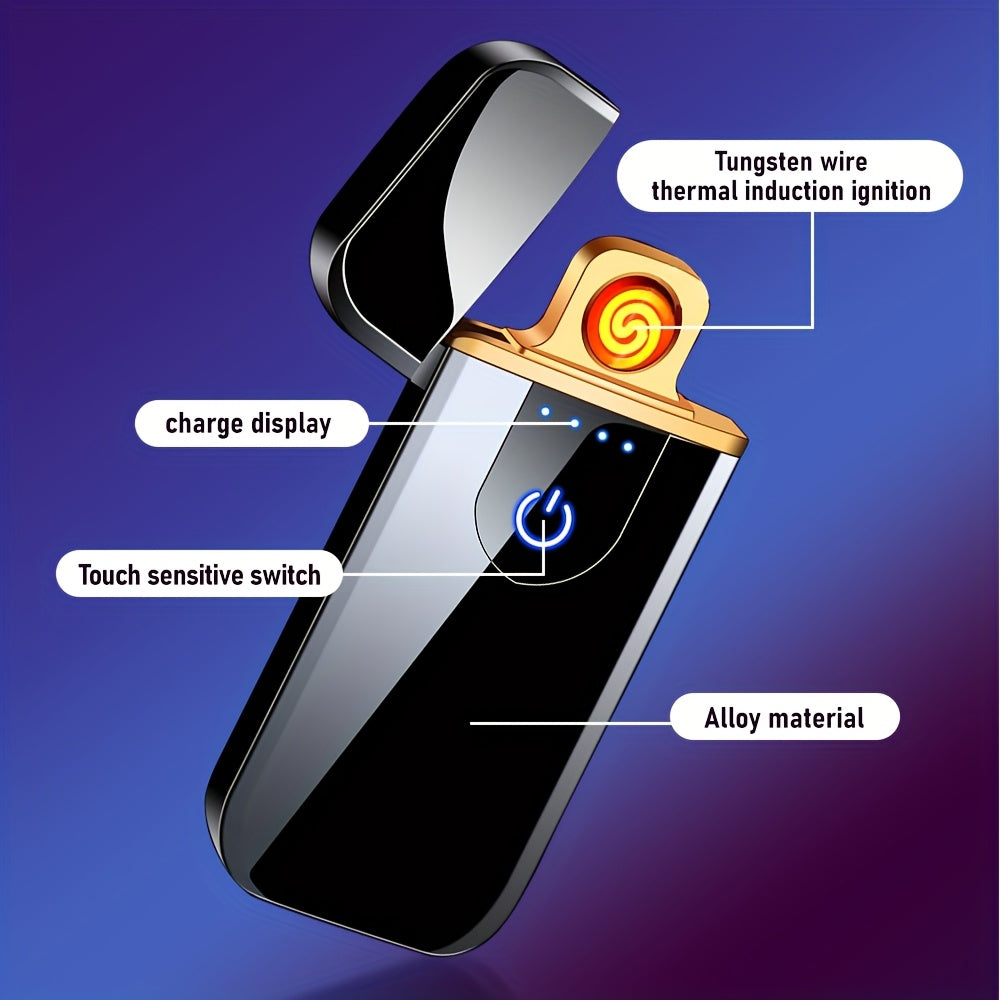 Uniseks qayta to'ldiriladigan to'liq ekranli sensorli ikki tomonlama olovli kreativ sovg'a