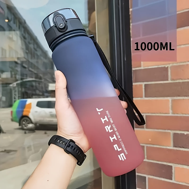 Leakproof Water Bottle with Time Marker and Carrying Strap for Teens and Adults