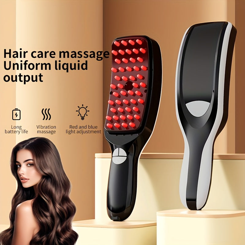 3-in-1 Electric Scalp Massager with Red Blue Light Rechargeable Battery Portable Hair Care Tool