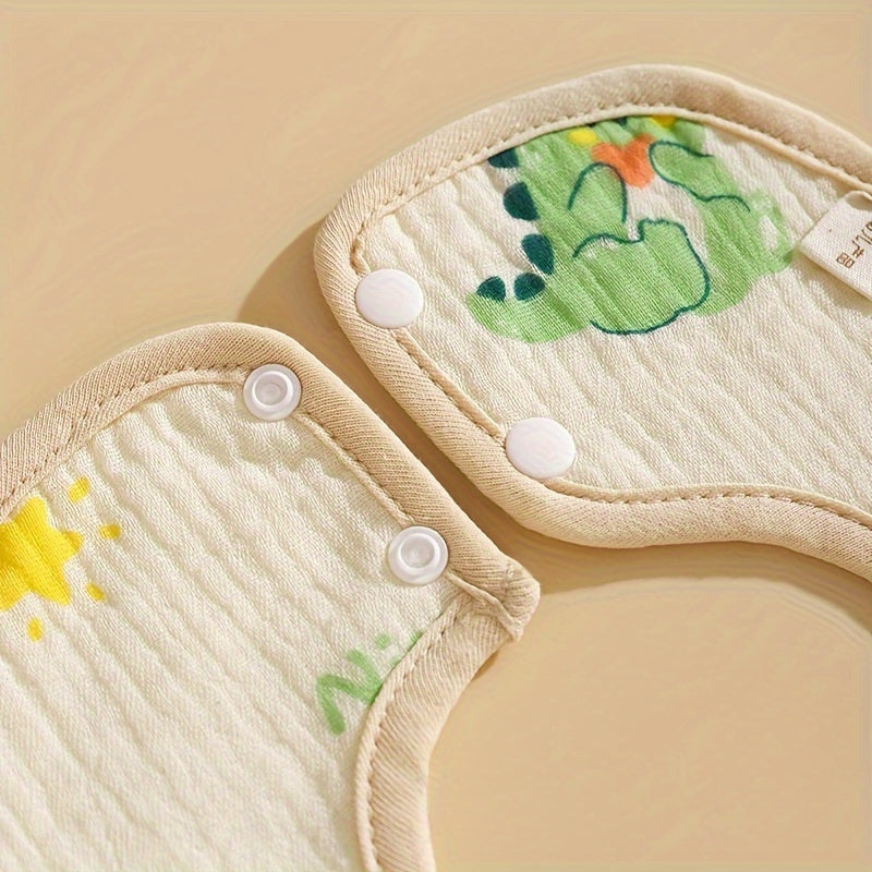 Baby Bibs Pack of 5 Cotton Waterproof Drool Bibs for Newborns Infants Unisex Petal Shape