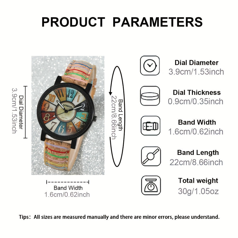 Ayollar uchun PU charm bilan ta'minlangan vintaj kvarts soat va zink alloy ko'rsatkich bilan