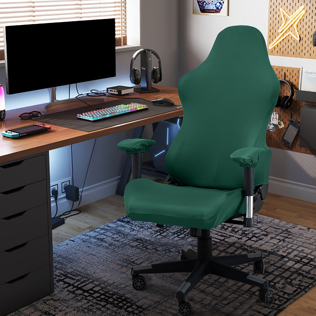 Waterproof Gaming Chair Cover Set with 2 Armrest Covers