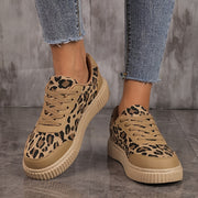 Women’s Leopard Print Sneakers Lightweight Athletic Platform Mesh Shoes