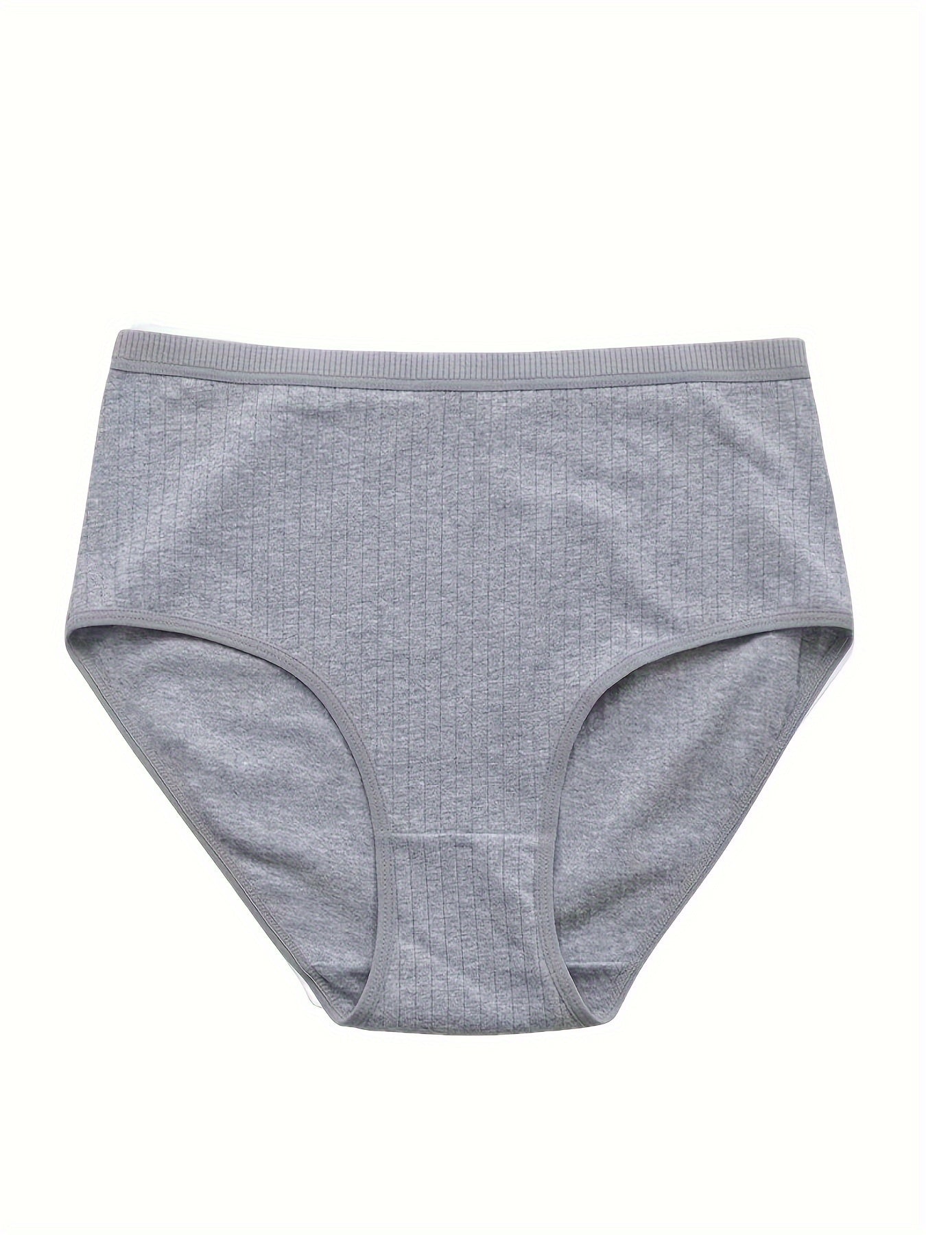 Women's Seamless Ribbed Cotton Briefs 8-Pack High Waist Comfortable Underwear