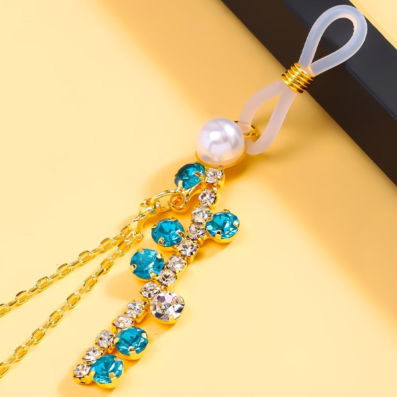 Элегантная синяя цепочка для тела с кисточками из страз и перламутровыми сосками для ночного клуба