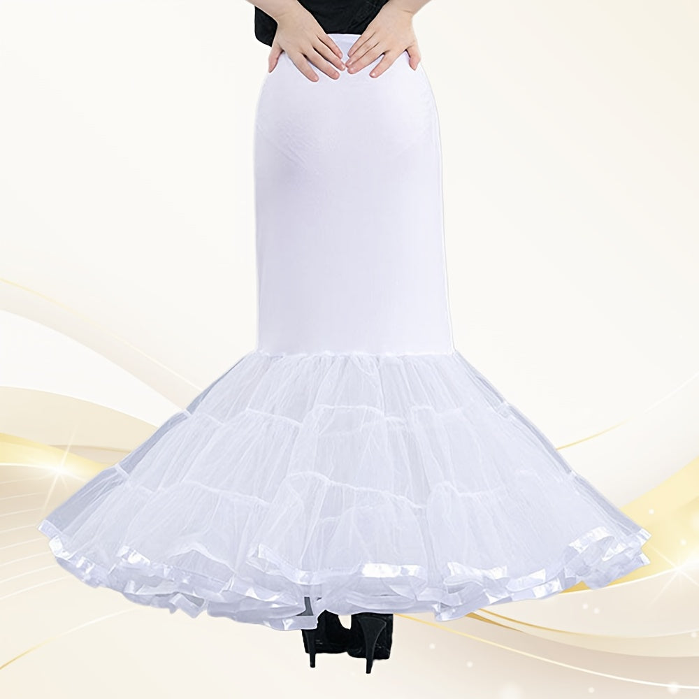 White Tulle Skirt for Women Multi-Layer Mermaid Design for Weddings Proms and Events